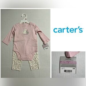 🆕CARTER’S - 9M - NWT - INFANT GIRLS 2PC PINK LEOPARD CAT OUTFIT
